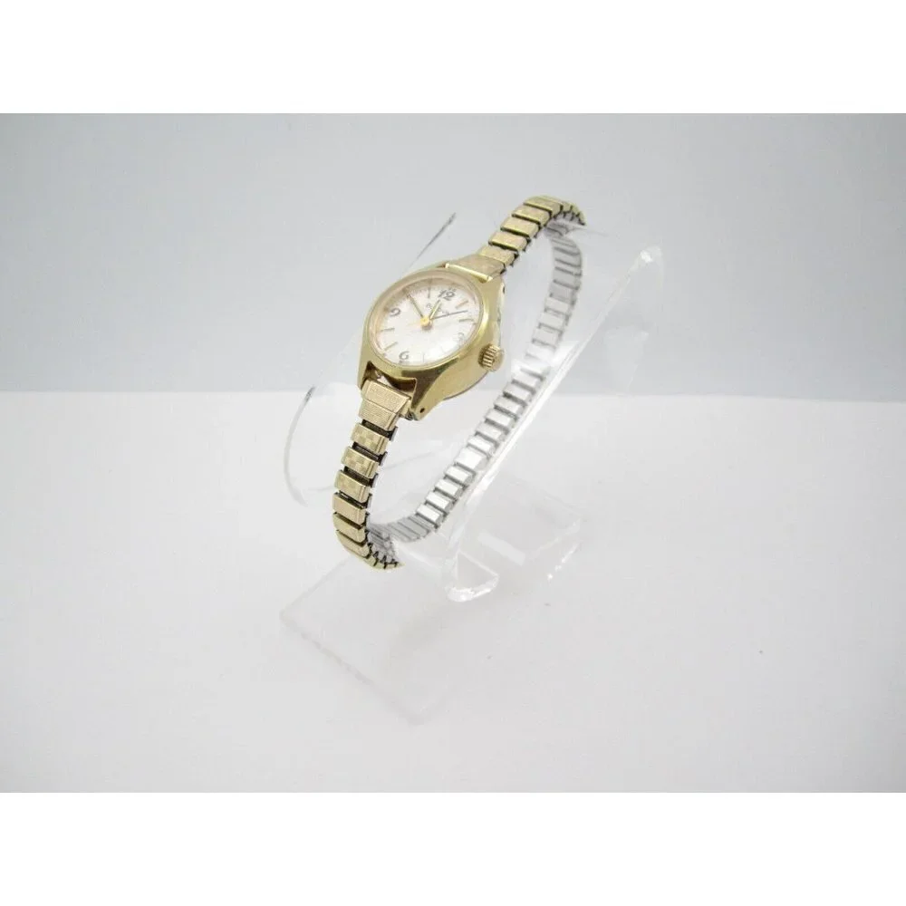 Women Bulova Hand Wind Mechanical Analog 24mm Dial Causal Round Watch (F855)